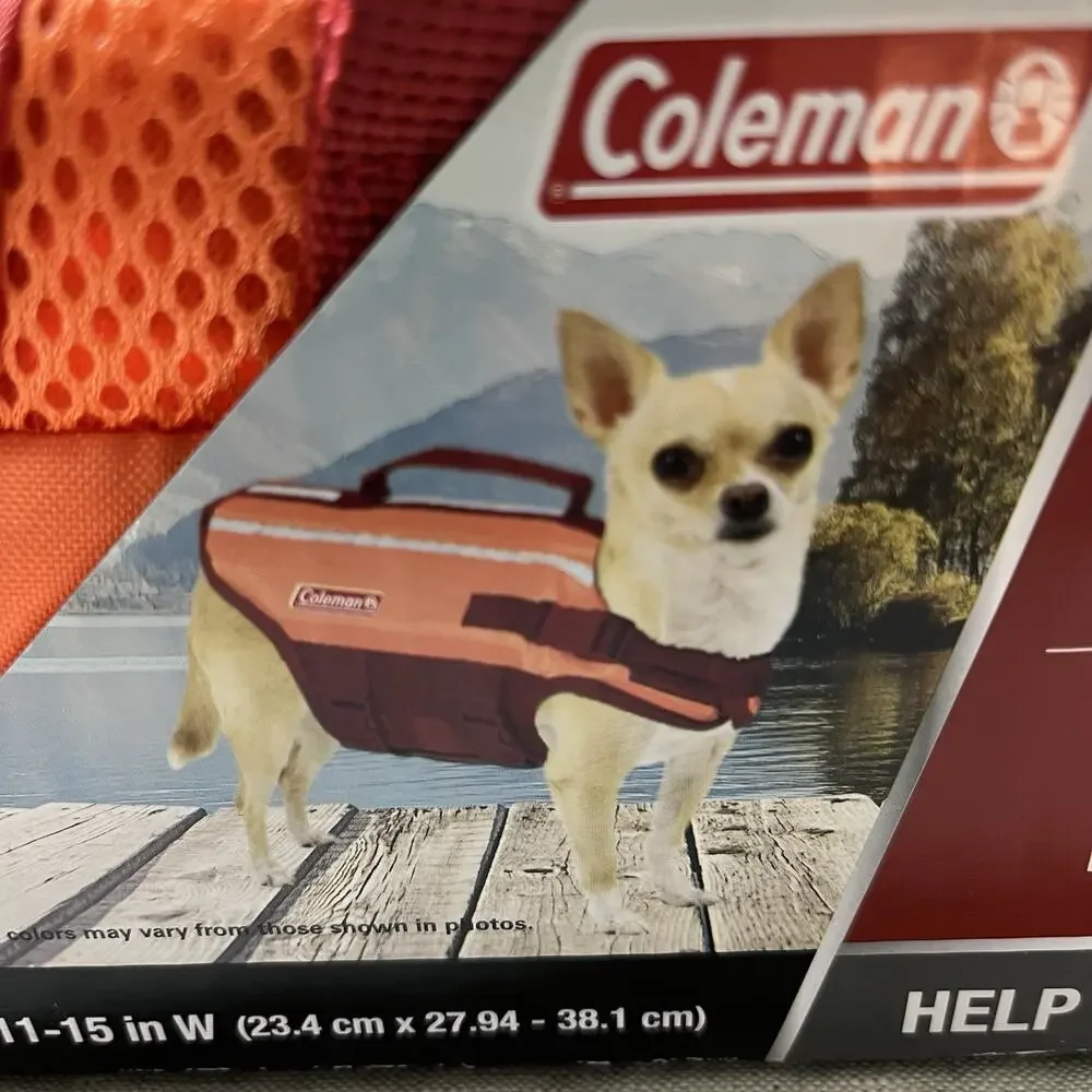 Coleman Dog Life Jacket Vest for‎ Flotation for Pool Boat Beach Lake Orange XS